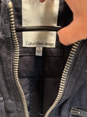 Calvin Klein Jeans Dark Navy Denim-Style Zip Jacket